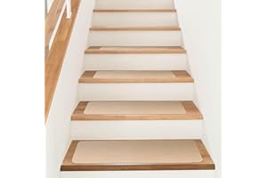 Giznzg Stair Tread Mats, Pack of 15 Self-Adhesive Stair Mats for Solid Wood, Tiles, Marble Stair Mat, Non-Slip Mat, Sound Insulation, Carpet for Stairs, Stair Mats, Rectangular 70 x 22 cm