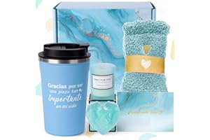 YIKSUNMY Ideas Rituals Set de Regalos Originales para Mujer Cumpleaños, Regalo de Cumpleaños para Mujer Navidad, Taza Termica Cafe, Taza Vaso Termo Cafe Llevar