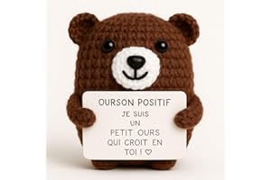 PATATE POSITIVE Ourson Positif© | Idee Cadeau Naissance Bebe | Anniversaire Enfant 0-3 Ans | Doudou Kawaii Garcon Fille | Gender Reveal, Baby Shower | Maternite Creche Bapteme | Peluche Deco Chambre | Nounours Mixte