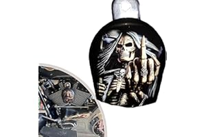 BAFAFA Harley Custom Made Cowbell Horn Cover, Motorrad Kuhglocke Horn Abdeckung, Hornabdeckung mit Totenkopfmuster, Gothic Tod Harley benutzerdefinierte Radfahrer Geschenk.