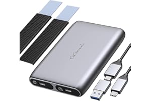 GiGimundo Case SSD M.2 NVMe SATA Dual Bay, alloggiamento in alluminio USB-C M.2 per SSD NVMe (M Key PCIe) da 10 Gbps e M.2 SATA SSD (B Key/B+M Key) da 6 Gbps fino a 2 x 4 TB, senza attrezzi (HBM2-2SN)