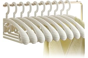 FUEEGUE OYUEGE Um 360 Grad drehbarer Kunststoff-Kleiderbügel, extra dicker Kunststoff, breite Schultern, für Erwachsene, Standard-Kleiderbügel, ideal den täglichen Gebrauch, 10 Stück, Weiß, (OYUKPTYJ034-1)