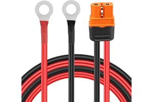 GELRHONR XT60i a O Ring Terminal Cavo,3.2Ft 12AWG XT60i-F Femmina a O Ring Occhiello Terminal Plug Connettore Cavo Estensione,per RC Lipo Batteria FPV Racing Drone
