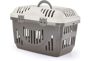 CAT CENTRE Beige & Cream Lid Pet Dog Puppy Cat Carriers Basket Bag Cage Portable Travel Kennel Training Box