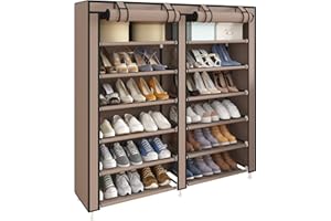 UDEAR Zapateros Organizador de Tela,6 Pisos con Resistente al Polvo Marrón 120 x 30 x 110 cm