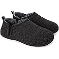 Snug Leaves Men's Faux Wool Slippers Comfy Warm Winter House Shoes with Elastic Gores