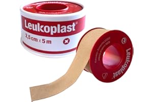 ‎SAXOMED Saxomed Leukoplast Tape 2,5 cm x 5 m - Pflaster Rolle Fixierpflaster Rolle mit Schutzring - Sensitiv mit starker Klebekraft - Ideales Verbandspflaster - Für Praxis, Klinik, Hausapotheke