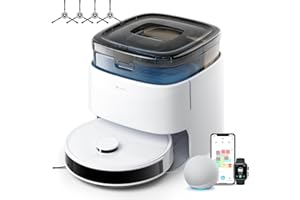 LEFANT M3 Robot Aspirapolvere Lavapavimenti con Mappatura, 12,000 Pa, Panno Sollevabile, Stazione Tutto in Uno, Navigazione dToF, Evitamento PSD, Auto-Svuotamento, Asciugatura, WIFI/App/Alexa