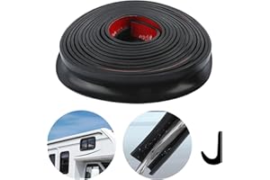 AILUYA J-Förmige Kieselgel Regenrinne Wohnmobil, Selbstklebend Regenrinne für Pavillon, Schwarz 5m Lange Kantenschutzprofil Geeignet für Fahrzeug, LKW, Wohnmobil, Boot, Auto, Van, Tür, Wohnmobil (schwarz)