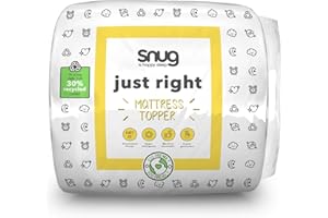 SNUG IS HAPPY SLEEP Snug Deeply Dreamy Single Mattress Topper - Quilted Soft Comfortable Mattress Enhancer with Deep Fitting Elasticated Straps - Hypoallergenic and Machine Washable - Single - 190x90cm,White