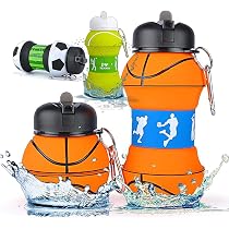 Faltbare Silikon-Sport-Wasserflasche In Fußballform, BPA-frei, 550 Ml, Für Schule, Sport & Reisen