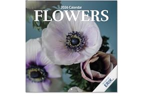 Grupo Erik - Calendrier 2026 Mural Fleurs - Calendrier Mural 2026 Mensuel │ Idee Cadeau : Calendriers Muraux │ De Janvier à Décembre : Espace pour notes et Illustrations décoratives (30x60 cm)