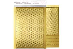 NaXew Padded Envelopes A5, with Easy Peel & Seal Poly Bubble Mailer Bags Postal Wrap Envelope Cushioned Protective Packaging 152 x 229 (Gold A5, 10pcs)