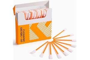 K&F CONCEPT 50 Cotton Fioc Kamera-Rengöringsstavar | Elektronisk rengöring, linser, svåråtkomliga områden – PU-skum med hög d