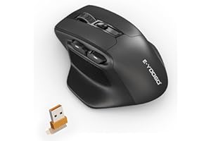 Rytaki Mouse wireless per mani grandi - 4800 DPI Mouse Senza Fili Ergonomico, 2,4G Mouse Ottico con Ricevitore USB per PC/Mac/Laptop/tablet/computer, 6 pulsanti, nero Mouse Professionale