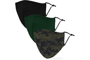 Weddingstar 3 Pack Washable Cloth Face Mask Reusable and Adjustable with Filter Pocket