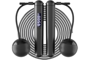 ACHDOFITS Smart Skipping Rope with LED Display & Count Counter - 2-in-1 Adjustable Cordless Skipping Ropes for Weight Loss, Home Fitness, Cardio Workout - Perfect for Adults & Teens