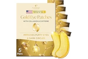 PLANTIFIQUE Skincare Patch Yeux Anti Poche Cernes | Masque Visage Collagene Hydratant | Contour Yeux Femme et AntiCerne Homme | Soin Visage Anti Rides | 5 Paires