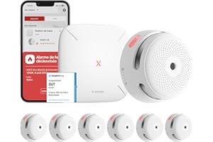 X-Sense Détecteur de Fumée Connecté, Kit de Sécurité pour la Maison avec SBS50 Station de Base, Conforme à la Norme EN14604, Compatible avec l'Appli X-Sense Home Security, FS61