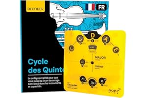 Noisy Clan – Cercle des Quintes + Livre Théorie Musicale en Français – Roue d’Accords Pro avec Support – Apprentissage Guitare, Harmonie, Progressions – Outil Musique Débutant