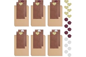 UMILKI Carta da Lettere con Busta, 50 Pezzi Carta da Lettere Vintage, Fogli Carta da Lettera Antica, Set di Cancelleria Vintage con 18 Pezzi Carta Kraft Busta e Adesivi Sigillanti per Scrivere Invito Appunti