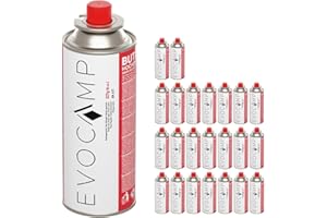 EVOCAMP 24x bombole di Gas butano 227g per fornello da Campeggio, riscaldatore a Gas, bruciatore di Erbacce, bombolette di Gas Campeggio Tipo MSF-1a, cartucce di Gas Campeggio a Pressione Universale
