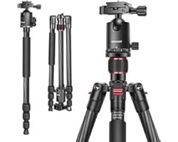 Neewer Carbon Fiber 66 inches/168 centimeters Camera Tripod Monopod with 360 Degree Ball Head,1/4 inch Quick Shoe Plate,Bag f