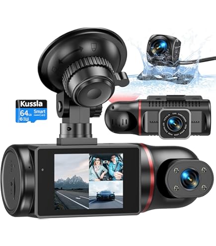Dash Cam Front Rear And Inside: 3 Channel 4K Dash Camera With 5GHz WiFi IR Night Vision - WDR Car Camera With Free 64GB Card - APP Control Dashcam With 24h Parking Mode G Sensor Loop Recordingx7 - View #9