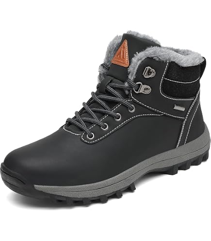 Stivali Invernali Impermeabili Da Donna Mysoft - Caldi Stivali Da Neve Con Suola Antiscivolo, Colore Nero, Taglia 42 EU