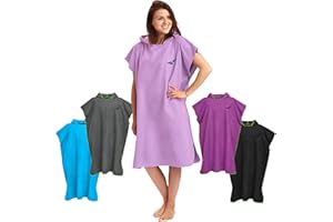 Fit-Flip Poncho de Surf - Ligero, Compacto y de Secado rápido - Toalla para cambiarse para Mujeres y Hombres - Albornoz natación de Microfibra Playa