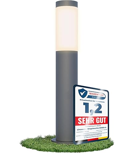 MATO Weglampe Außen Edelstahl - Pollerleuchte Mit Erdspieß IP44