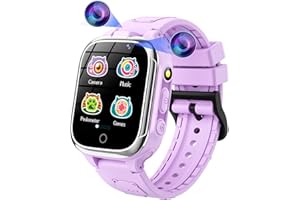 KESASOHE Smartwatch Bambini con 24 Giochi, 2 Fotocamere Schermo Tattile da 1,54" Musica Sveglia Contapassi Torcia Calcolatrice Orologio Smartwatch Multifunzionale Il Miglior Regalo per Ragazzi e Ragazze.