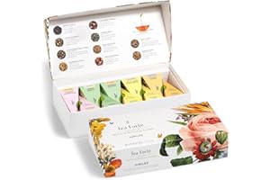 Tea Forte, Jubilee Petite Presentation Sampler Gift Box, Pyramid Infusers With Organic Loose Leaf, Green, Black, White, Herbal Assorted Tea, 1 Count (Pack of 1)
