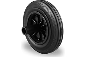 Abrollwerk Einbaurad 200mm – Ersatzrad für Zweirad-Mülltonnen & Müllbehälter | Robustes & langlebiges Ersatzteil für Mülleimer – Einfache Montage, aufstecken, NEU