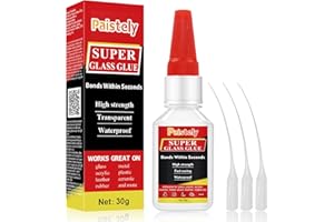 PAISTELY Super Glass Glue, Waterproof And Heat-Resistant Adhesive for Glass Repair, Strong Clear, Superglue For Bonding Ceramic, Plastic, Vinyl, Acrylic, Metal, Etc. (30g)