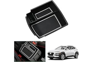 ‎GAFAT GAFAT Hyunda-i Kona Hybrid/N Line 2017-2022 2023 Mittelkonsole Aufbewahrungsbox, Kona Armlehne Organizer Tray Mittelarmlehne Handschuhfach [Nicht für Elektro EV und Neu 2024+] (Weiß)