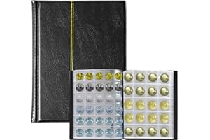 Dzmuero Raccoglitore numismatico Raccoglitore moneta numismatica 10 pagine possono memorizzare 250 pezzi per la visualizzazione 1 pezzi (nero)