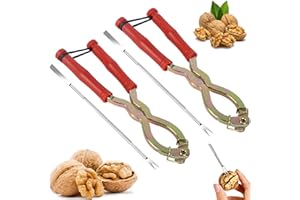 Gxlaihly 2 Pièces Casse Noix et Noisettes, Casse Noix, avec 2 fourchettes,Pinces à Noix, Noyer Cracker, Écrou Cracker, Pince à Noix en Métal,Convient pour casser Les Noix et Les Fruits de mer