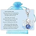 Something Blue for Bride to Be on Wedding Gifts Card Bridal Angel Bouquet Garter Charm Gift Card for Daughter on Wedding Day, from Mom Dad Grandma Sister Friends