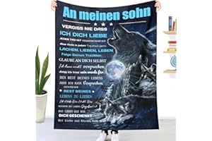 UOOYAA Kuscheldecke Flauschige Personalisierte Geschenke für Sohn von Mama,Decke An Meinen Sohn von Mama, Brief Decken Geschenke Für Weihnachten Geburtstag Graduierung,18 Geburtstag Junge