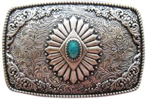 JEAN'S FRIEND Vintage Silver Plated Southwest Belt Buckle for Men also Stock in the US