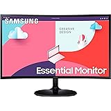 Samsung 24-inch(59.8cm) FHD, 75 Hz, 1800R Curved 1,920 x 1,080 Monitor, VA Panel, Slim Design, AMD FreeSync, Game Mode, Flick