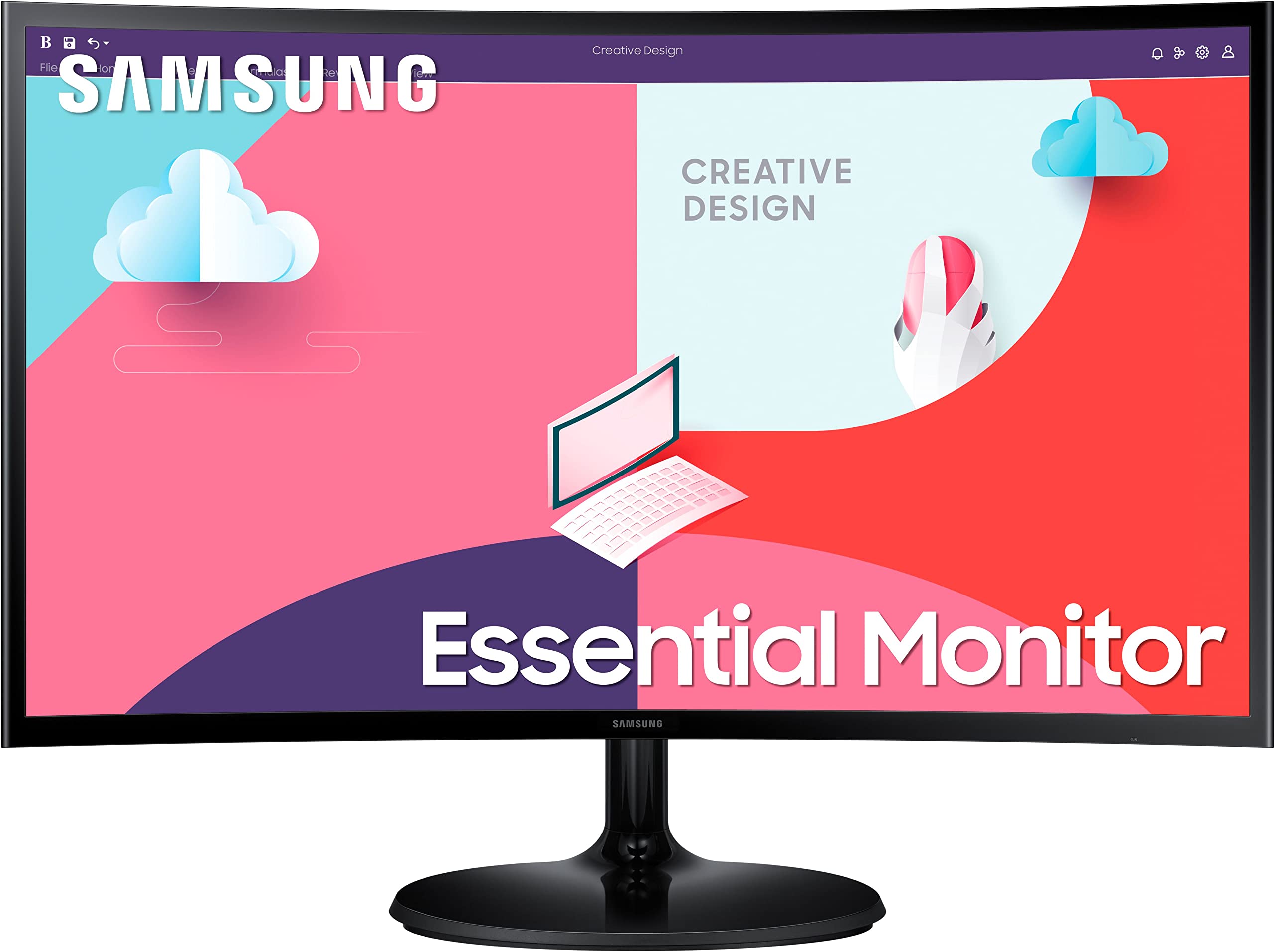 Samsung 24-Inch(59.8cm) FHD, 75 Hz, 1800R Curved 1,920 X 1,080 LED Monitor, VA Panel, Slim Design, AMD Freesync, Game Mode, F
