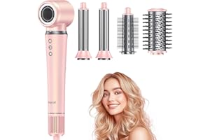 Bopcal Air Styler 5 in 1 Spazzola Asciugacapelli - Arricciacapelli Automatico, Professionale Phon Capelli 110000RPM, Spazzola Aria Calda con 300 Milioni Ionico per Crespo, Volumizzant, Liscio, Regali