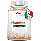 Vitamina C 1000mg Pura Alto Dosaggio - 180 Compresse Vegane - 6 Mesi di Fornitura - Acido Ascorbico - Senza GMO - Integratori