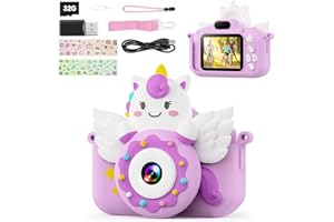 TIATUA Macchina Fotografica Bambini con 2.0 Pollici Schermo & 32G Card, Fotografica Bambini Video Camera,Fun Accessories Included,Gift for Girls Boy Age 3+