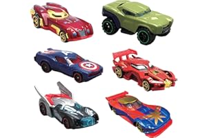 DIOTTI 6 Stück Superhelden-Spielzeugauto, Avengers Captain Marvel Spielzeugauto Kinder Spielauto für Geburtstagsfeier Geschenke Heimdekoration und Sammlung