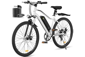 Finbike EB3 Electric Bike for Adults, 100KM Max Range, 3-4H Fast Charging, 26inch Electric Mountain Bike with Removable Battery, Front Fork Suspension, 7-Speed Derailleur, 150KG Capacity Ebike