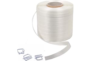 Kortpack Umreifungsset | 500 Schnallen (Klemmen) 16 mm + 1 Rolle Polyesterband 16 mm x 850 m | Komplettset für Transportsicherung und Verpackung