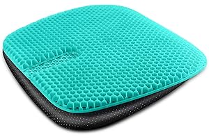 masteymoh Gel Seat Cushion for Long Sitting, Gel Cushions for Pressure Sores Relief, 18.5x17.3x1.2 Inches Car Seat Cushion of Ventilative Cooling Seat Cushions for Office Chairs